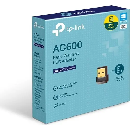 TP-LINK ARCHER T2U NANO AC600 600MBPS USB WIRELESS ADAPTÖR