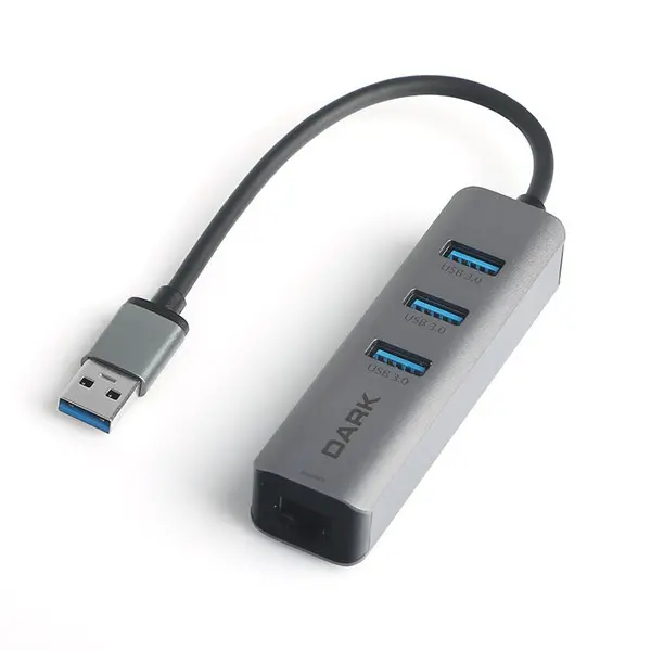 Dark Dk-Ac-Usb332gl Usb3.0 To 3 Port Usb3.0 Rj45 Hub Grı