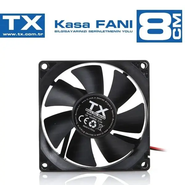 TX 8CM SIYAH KASA FANI 80MM (TXCCF08BK)