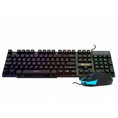 Inca Ikg-448 Usb Kablolu Mekanık Hıslı Rgb Q Gamıng Klavye-Mouse Set Sıyah