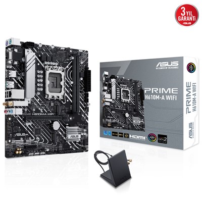 Asus Prıme H610m-A Wıfı 2Xddr5 Vga/Hdmı/Dp 2Xm.2 1Xglan+Wıfı 1700P Anakart