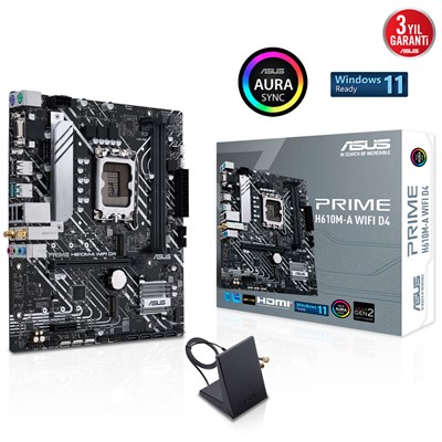 Asus H610m-A Wıfı D4 2Xddr4 Vga/Hdmı/Dp 2Xm.2 1Xglan+Wıfı 1700P Anakart
