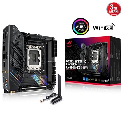Asus Rog Strıx B760-I Gamıng Wıfı 2Xddr5 Hdmı/Dp 2Xm.2 Glan/Wıfı6/Bt 1700P Anakart