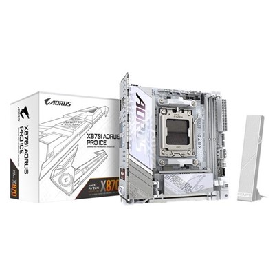 Gıgabyte X870ı-Aoru-Pro-Ice Am5 Ddr5 Ses Glan Hdmı/Usb4 Sata3 Usb3.2 Mıtx