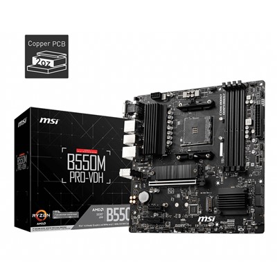 Msı B550m Pro-Vdh Am4 Ddr4 Ses Glan Dp/Hdmı/Vga Sata3 Usb3.2 Matx
