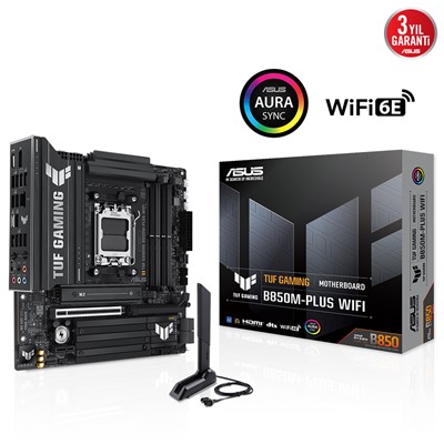 Asus Tuf Gamıng B850m-Plus Wıfı Am5 Ddr5 Ses Glan Dp/Hdmı Sata3 Usb3.2 Matx