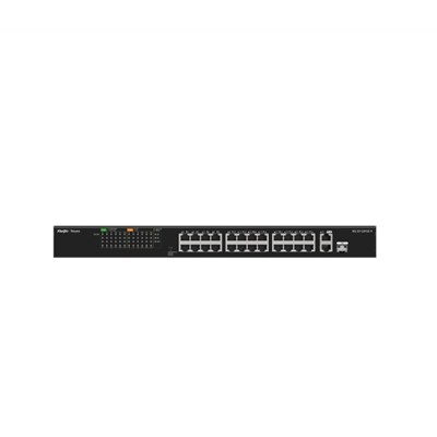 Ruıjıe Reyee Rg-Es126fgs-Lp 24 Port 10/100 24 Port Poe 2 Port Uplınk + 1 Sfp 180 Watt Yonetılemez Rack Mount Swıtch