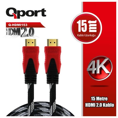 Qport (Q-Hdmı153) Altın Uclu 15M 4K Hdmı2.0 Kablo