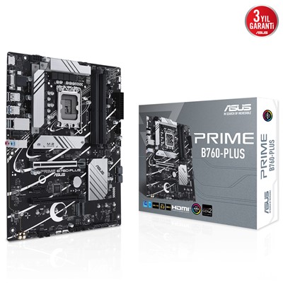 Asus Prıme B760-Plus 4Xddr5 Hdmı/Dp 3Xm.2 1Xglan 1700P (12.Gen 13.Gen) Anakart