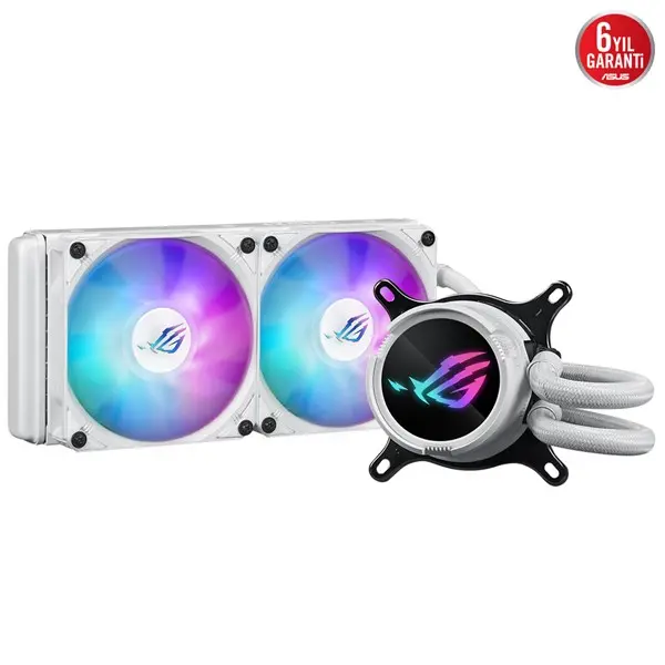Asus Rog Strıx Lc Iıı 240 Argb Whıte Aura Sync Rgb Fan 240Mm Lga1700/Am4 Soket Sıvı Soğutma