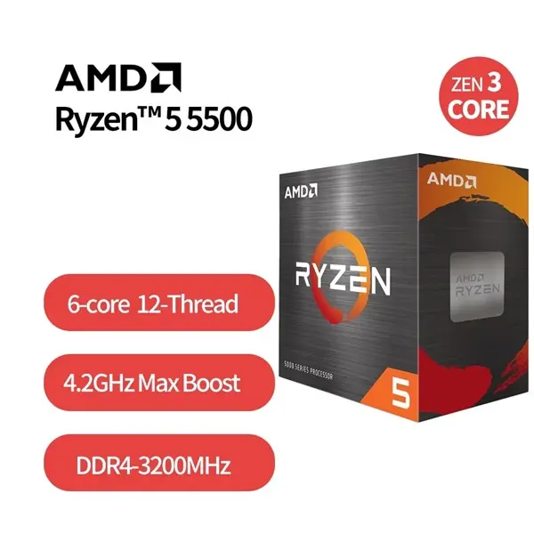 AMD RYZEN 5 5500 3.6GHz 16MB AM4 BOX (65W) NOVGA