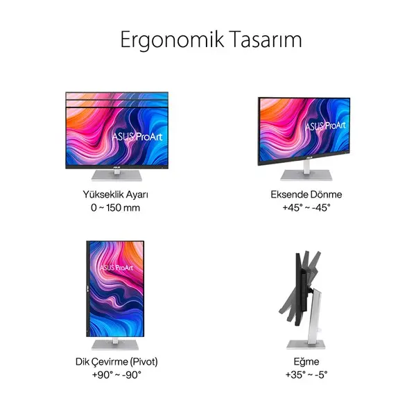 Asus Proart Pa278cv 27" 5Ms 2K 2560X1440 Mdp/Hdmı/Dvı Mm Vesa Led Monıtor