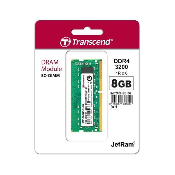 Transcend 8Gb 3200Mhz Ddr4 1.2V Jm3200hsb-8G Notebook Ram
