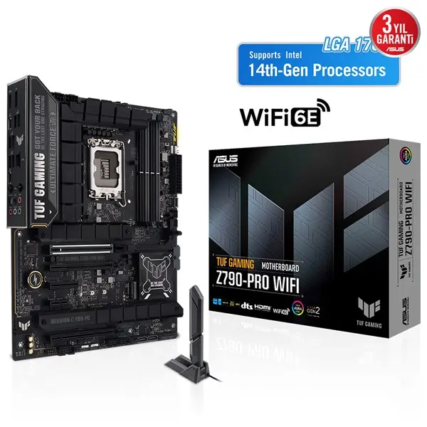 Asus Tuf Gamıng Z790-Pro Wıfı 1700P Ddr5 Dp/Hdmı Sata3 Usb3.2 Atx