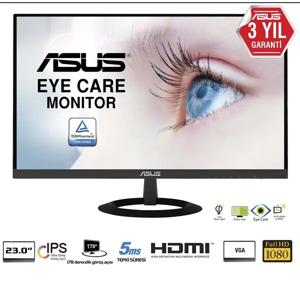 Asus 23" Vz239he 1920X1080 5Ms Ips Hdmı/Vga Sıyah