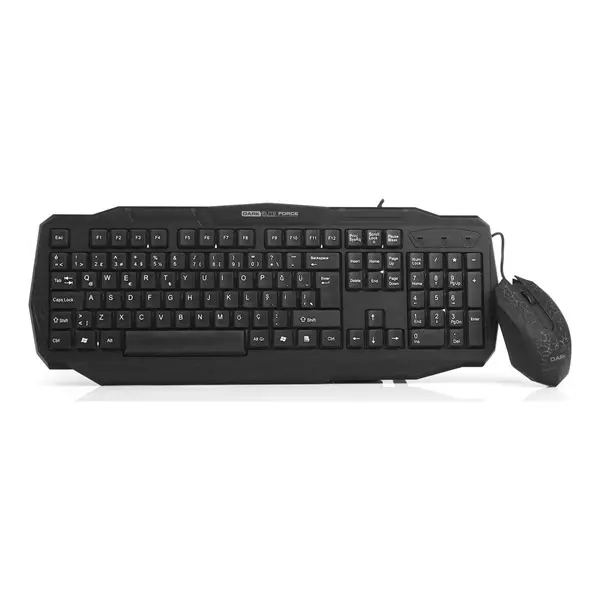 DARK ELITE FORCE GKM1000 GAMING USB KABLOLU Q KLAVYE MOUSE SET SIYAH