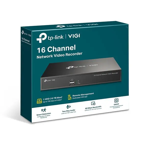 TP-LINK VIGI NVR1016H 16 KANAL H265+ NVR KAYIT CİHAZI