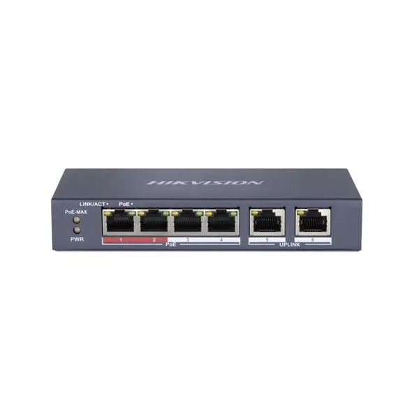 Hıkvısıon Ds-3E0106p-E/M 10/100 4 Port Poe 2 Port Uplınk Fast Ethernet Swıtch