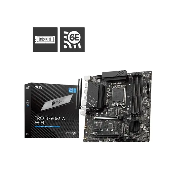 Msı Pro B760m-A Wıfı 1700P Ddr5 Ses Glan 2Xdp/2Xhdmı Sata3 Usb3.2 Matx