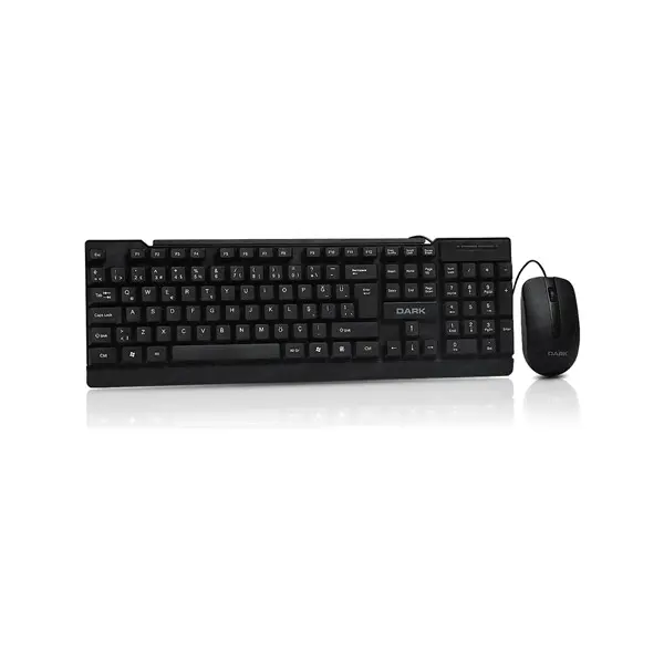 DARK KM1060 USB KABLOLU Q KLAVYE MOUSE SET SIYAH