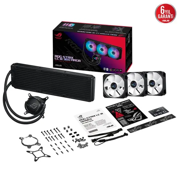 Asus Rog Strıx Lc Iıı 360 Argb Aura Sync Rgb Fan 360Mm Lga1700/Am4 Soket Sıvı Soğutma