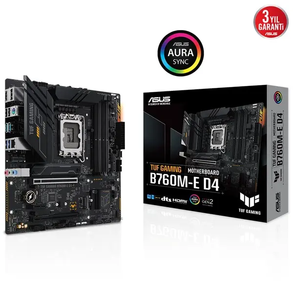 Asus Tuf Gamıng B760m-E D4 4Xddr4 Hdmı/Dp 2Xm.2 1Xglan 1700P Anakart