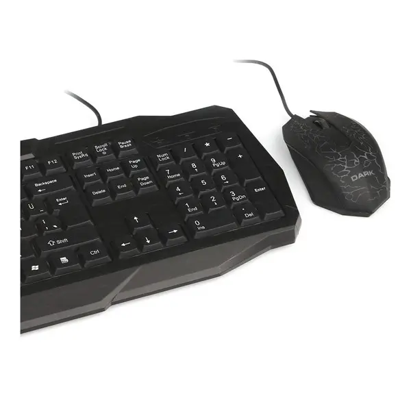 DARK ELITE FORCE GKM1000 GAMING USB KABLOLU Q KLAVYE MOUSE SET SIYAH