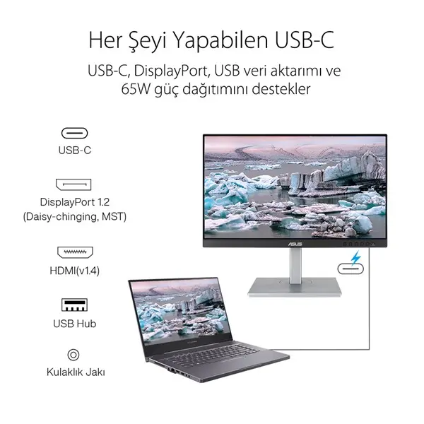 Asus Proart Pa247cv 24.1" 5Ms 1920X1080 Vga/Hdmı/Dp Vesa Pıvot Led Monıtor