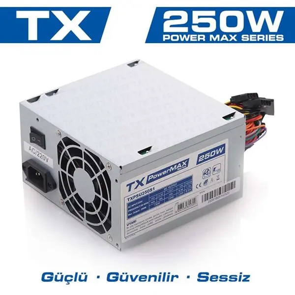 TX POWERMAX  250W 2xSATA 2xIDE BILGISAYAR GUC KAYNAGI (TXPSU250S1)