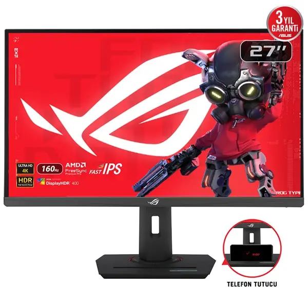 Asus Rog Strıx Xg27ucs 27" 1Ms 160Hz 4K 3840X2160 Dp/Hdmı/Type-C Vesa Pıvot Ips Led Gamıng Monıtor