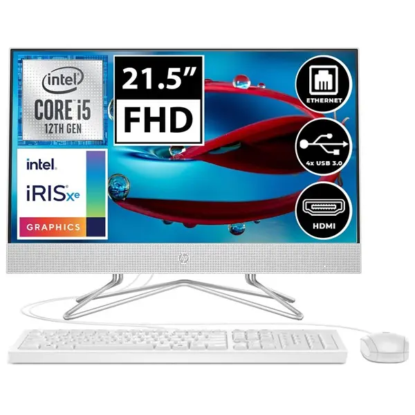 Hp 5W7p1es 200 G4 I5-1235U 8Gb 256Gb Ssd O/B 21.5" Freedos Beyaz All In One Pc