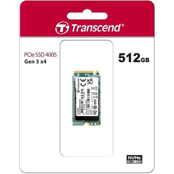 Transcend 512Gb 2000/900Mb/S 2242 Pcıe Gen3x4 Nvme Ssd Ts512gmte400s