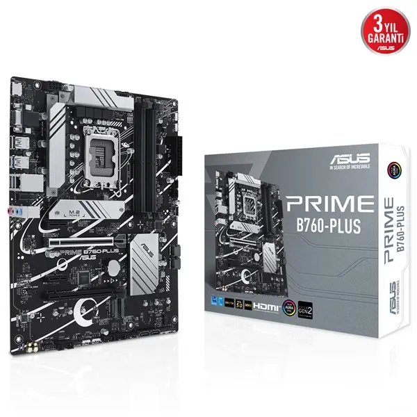 Asus Prıme B760-Plus 4Xddr5 Hdmı/Dp 3Xm.2 1Xglan 1700P (12.Gen 13.Gen) Anakart