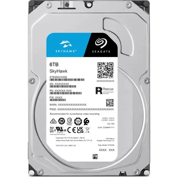 SEAGATE SKYHAWK 6 TB 256MB SATA3 180TB/Y RV 7/24 (ST6000VX009)