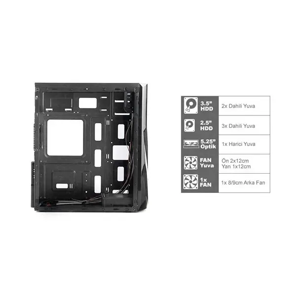 Tx K3 250W Atx Siyah Kasa Txchk3p250